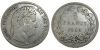 France 5 Francs Coin, Louis-Philippe, Bordeaux, Silver -