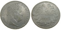 France 5 Francs Coin, Louis-Philippe, Rouen, Silver -