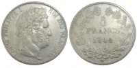 France 5 Francs Coin, Louis-Philippe, Lille, Silver -