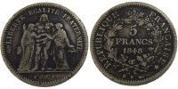 France 5 Francs Coin, Hercule, Bordeaux, Silver, KM:756.4 -