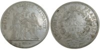 France 5 Francs Coin, Hercule, Bordeaux, Silver, KM:820.2 -