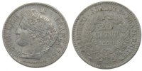 France 20 Centimes Coin, Cérès, Paris, Silver, Gadoury:303 -