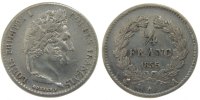 France 1/4 Franc Coin, Louis-Philippe, Paris, Silver -