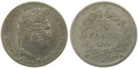 France 1/4 Franc Coin, Louis-Philippe, Paris, Silver -