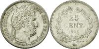 France 25 Centimes Coin, Louis-Philippe, Rouen, Silver -