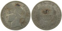 France 50 Centimes Coin, Cérès, Paris, Silver, KM:834.1 -