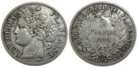 France 2 Francs Coin, Cérès, Paris, Silver, KM:817.1 -