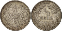 GERMANY - EMPIRE 1/2 Mark Coin, Muldenhütten, Silver, KM:17 -