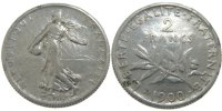 France 2 Francs Coin, Semeuse, Silver, Gadoury:532 -
