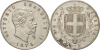 Italy 5 Lire Coin, Vittorio Emanuele II, Rome, Silver, KM:8.4 -