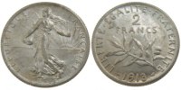 France 2 Francs Coin, Semeuse, Silver, Gadoury:532 -