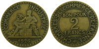 France 2 Francs Coin, Chambre de commerce, Aluminum-Bronze -