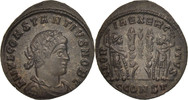 Follis Coin, Constantius II, Arles, Bronze, RIC:367 -