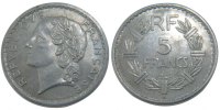 France 5 Francs Coin, Lavrillier, Beaumont le Roger -