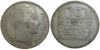 France 10 Francs Coin, Turin, Paris, Silver, KM:878 -