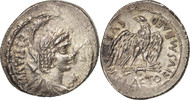 Denarius Coin, Plaetoria, Rome, Silver, Crawford:409/1 -