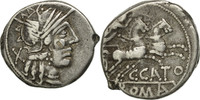 Denarius Coin, Porcia, Rome, Silver, Crawford:274/1 -