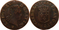France Liard Coin, Louis XV, Liard à la vieille tête, Reims -
