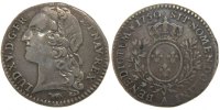 France 12 Sols, 1/10 ECU Coin, Louis XV, 1/10 Écu au bandeau, Paris -