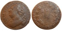 France 12 Deniers Coin, 12 deniers françois, Rouen, Bronze -