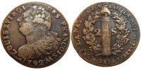France 2 Sols Coin, 2 sols françois, Metz, Bronze, KM:603.2 -