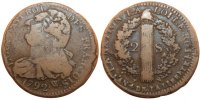 France 2 Sols Coin, 2 sols françois, Lille, Bronze -