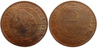 France 2 Centimes Coin, Cérès, Paris, Bronze, KM:827.1 -
