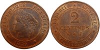 France 2 Centimes Coin, Cérès, Paris, Bronze, KM:827.1 -