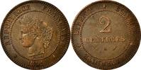 France 2 Centimes Coin, Cérès, Paris, Bronze, KM:827.1 -