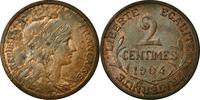 France 2 Centimes Coin, Dupuis, Bronze, Gadoury:107 -