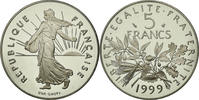 France 5 Francs Coin, Semeuse, Paris, Proof, Nickel Clad -