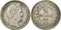 France 1/4 Franc Coin, Louis-Philippe, Lille, Silver -