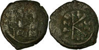 Half Follis Coin, Justin II, Constantinople, Copper -