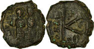 Half Follis Coin, Justin II, Thessalonica, Copper -