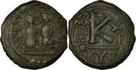 Half Follis Coin, Justin II, Kyzikos, Copper, Sear:373 -