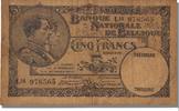 Belgium 5 Francs Banknote, 1931-05-06, KM:97b -