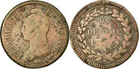 France Decime Coin, Dupré, Paris, Bronze, KM:644.1 -