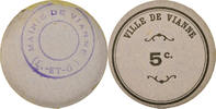 France 5 Centimes Coin, Ville de Vianne, Vianne, Cardboard -