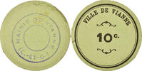 France 10 Centimes Coin, Ville de Vianne, Vianne, Cardboard -