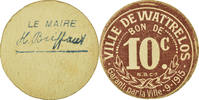 France 10 Centimes Coin, Ville de Wattrelos, Wattrelos, Cardboard -