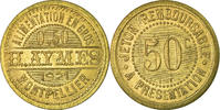 France 50 Centimes Coin, Alimentation en Gros, H. AYMES, Montpellier -