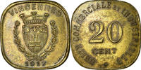France 20 Centimes Coin, Union Commerciale et Industrielle, Vincennes -