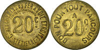 France 20 Centimes Coin, Cie des Chemins de Fer à Voie Etroite, Saint-Etienne, 20 -