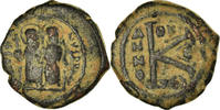 Half Follis Coin, Justin II, Thessalonica, Copper, Sear:365 -