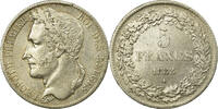 Belgium 5 Francs Leopold I, Brussels, Silver, KM:3.1 -