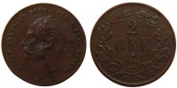 Sweden 2 Öre Coin, Oscar I, Bronze, KM:688 -