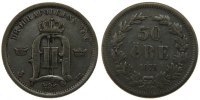 Sweden 50 Öre Coin, Oscar II, Silver, KM:740 -