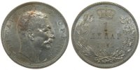 Serbia Dinar Coin, Peter I, Paris, Silver, KM:25.3 -