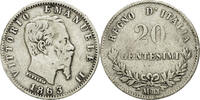 Italy 20 Centesimi Vittorio Emanuele II, Milan, Silver -