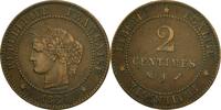 France 2 Centimes Coin, Cérès, Paris, Bronze, KM:827.1, Le -